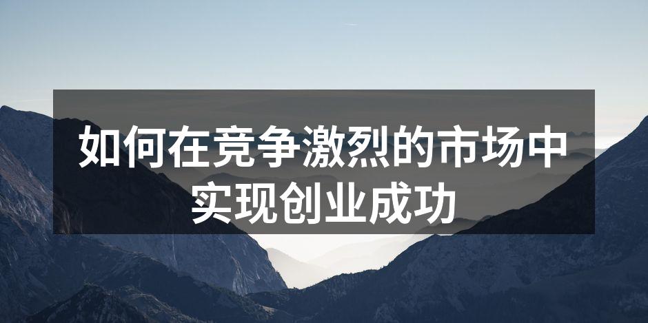 如何在竞争激烈的市场中实现创业成功